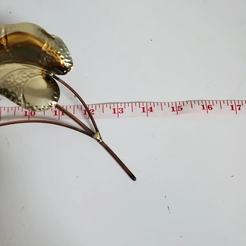 Vintage Mid Century 3D‎ Metal Wall Art With Leaves MCM Hollywood Regency Decor